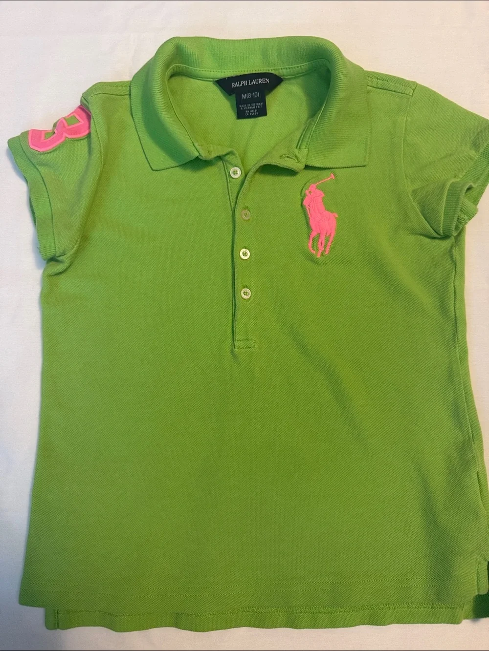 Ralph Lauren Lime Green Polo with Pink Pony